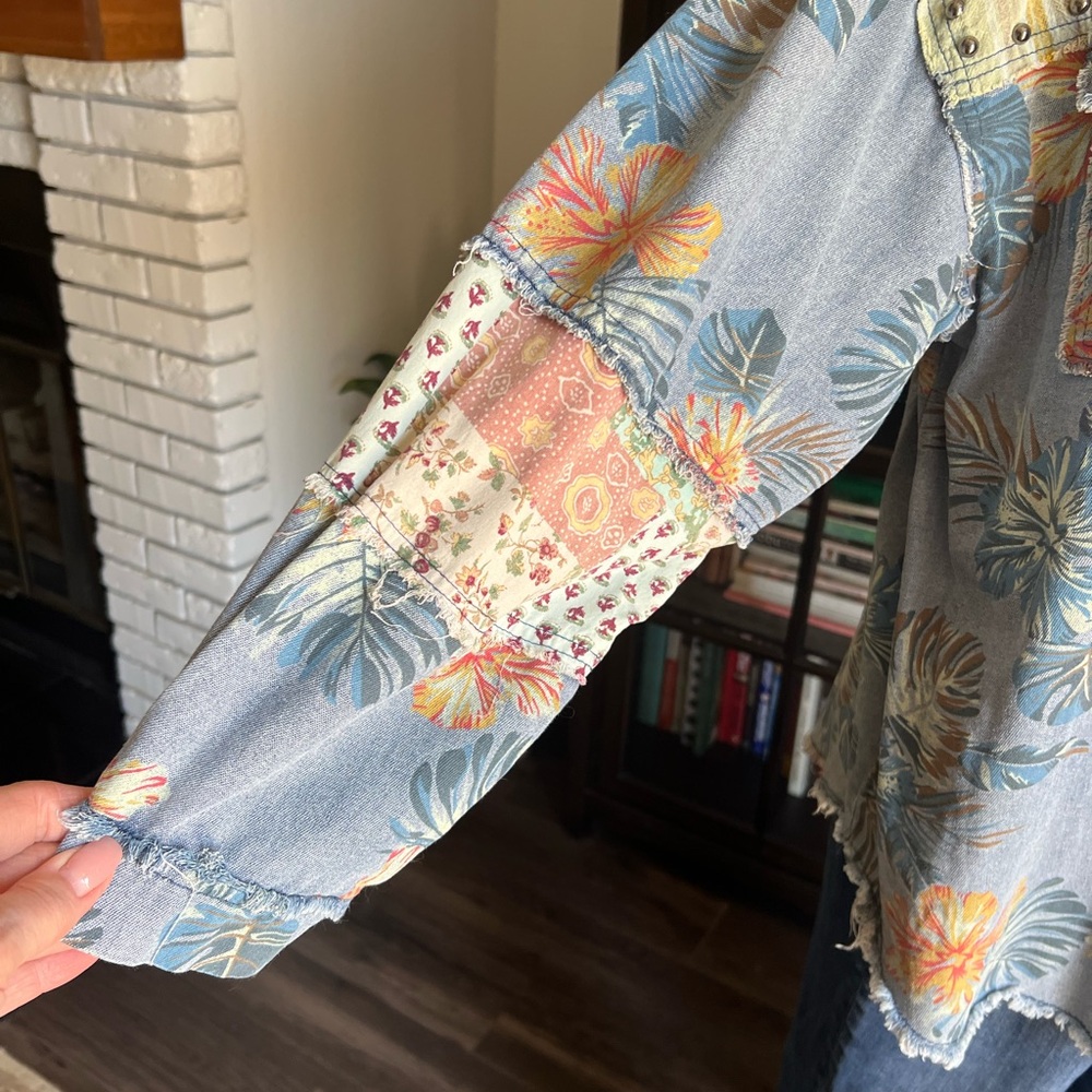 Pol - Multicolor Patchwork Button Down Shirt - image 3